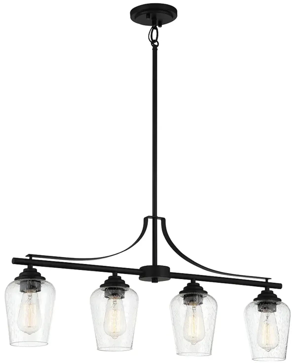 Minka Lavery Shyloh 32" Wide 4-Light Coal Black Island Light Fixture