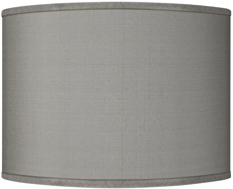 Possini Euro Gray Faux Silk Drum Lamp Shade 15.5x15.5x11 (Spider)