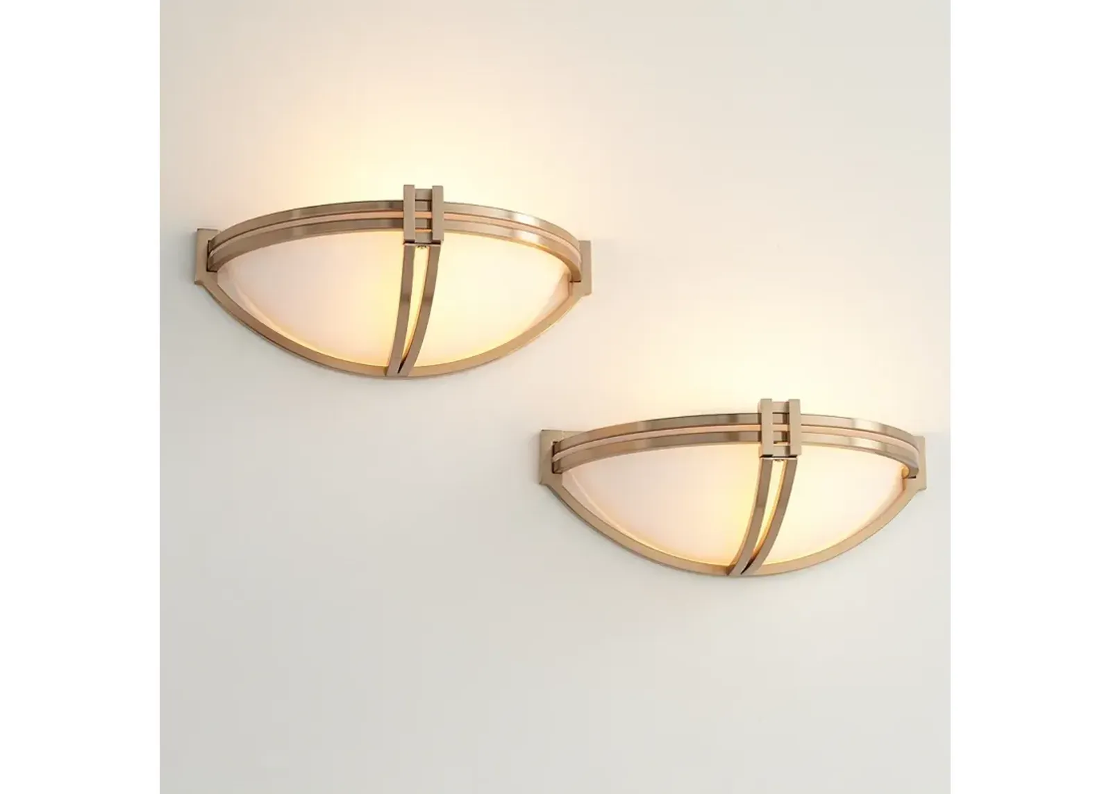 Possini Euro Deco 13 3/4" Wide Soft Gold Wall Sconce Set of 2