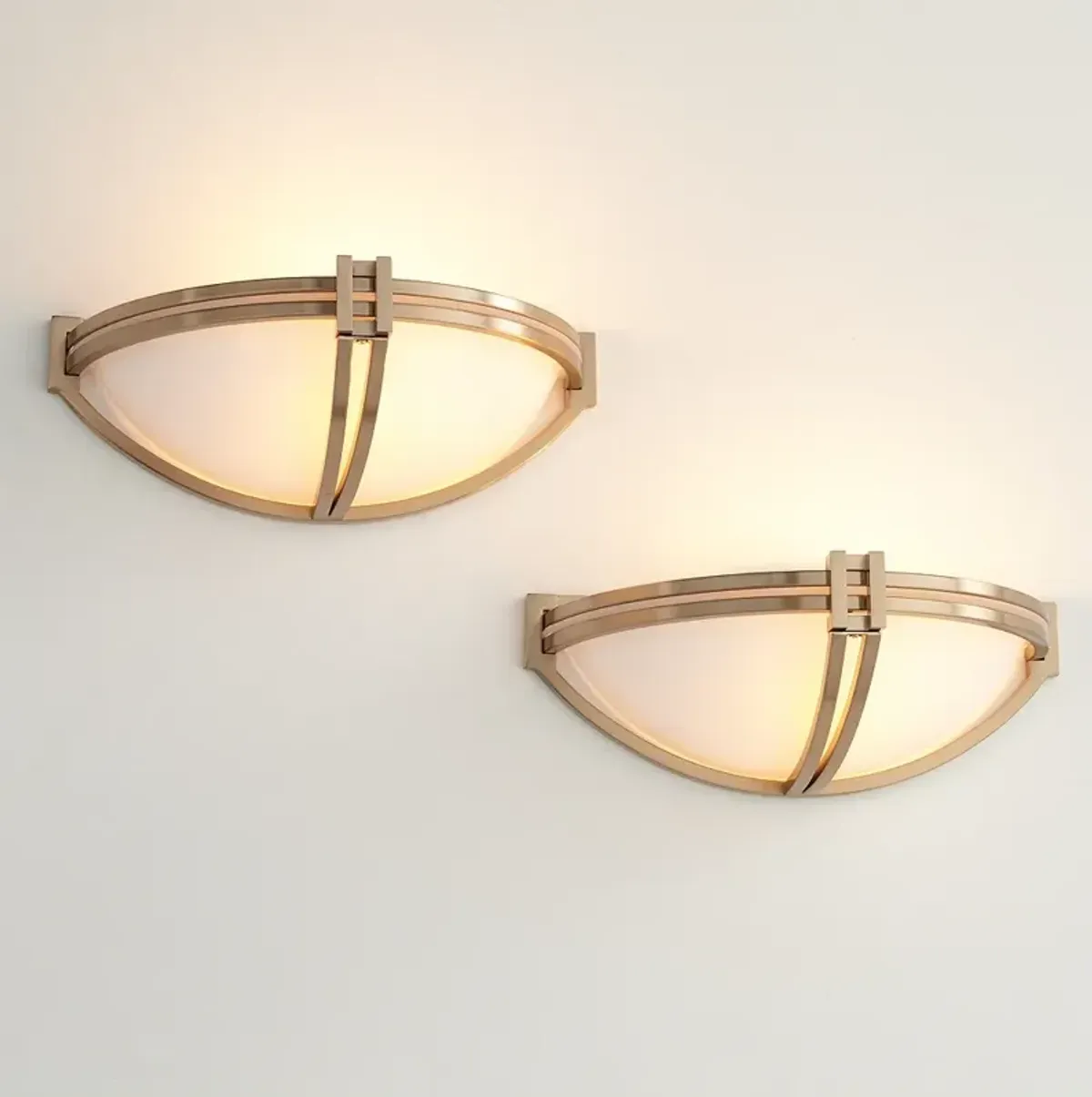 Possini Euro Deco 13 3/4" Wide Soft Gold Wall Sconce Set of 2