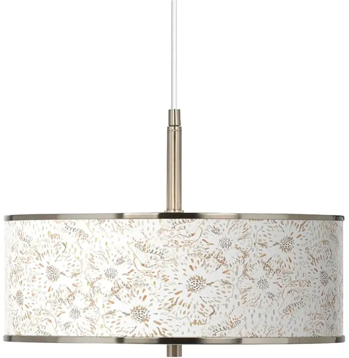 Giclee Glow Windflowers 16" Wide Drum Shade Pendant Light