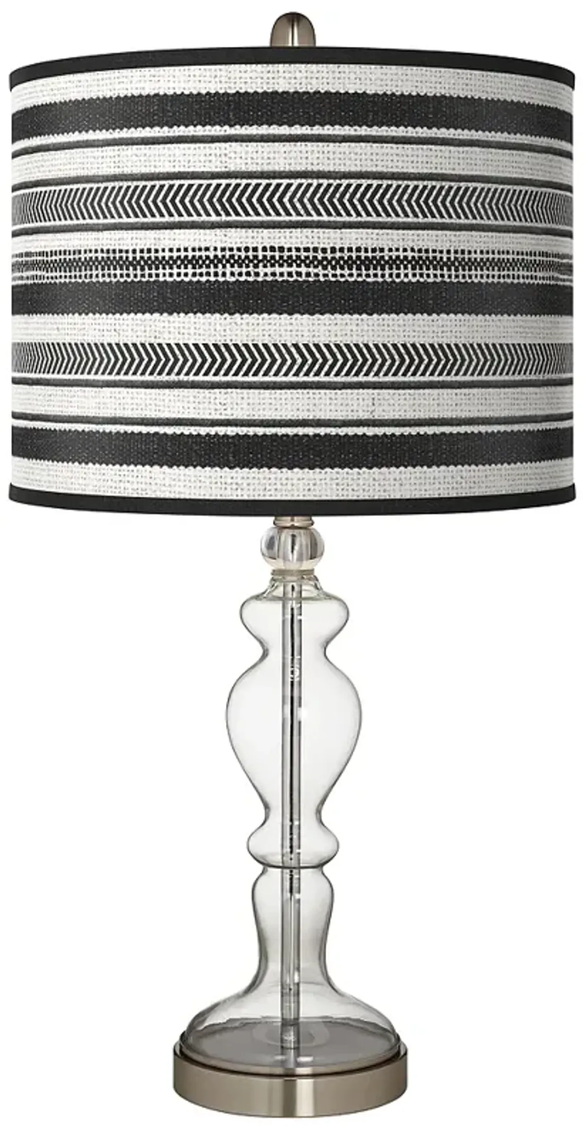 Stripes Noir Giclee Apothecary Clear Glass Table Lamp