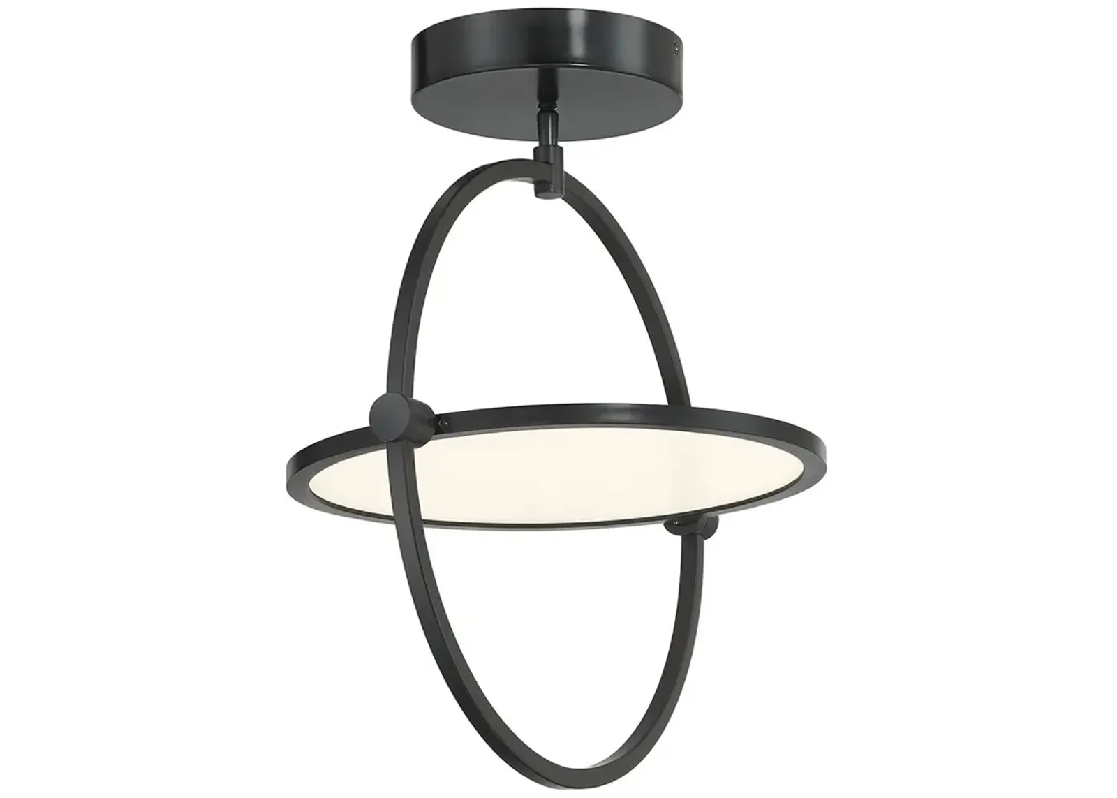 George Kovacs Studio 23 LED- Black Semi-Flush with Clear Acrylic Shade