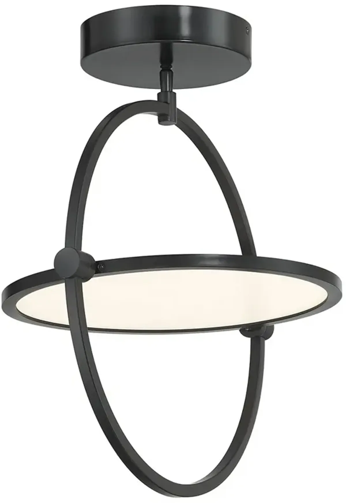 George Kovacs Studio 23 LED- Black Semi-Flush with Clear Acrylic Shade