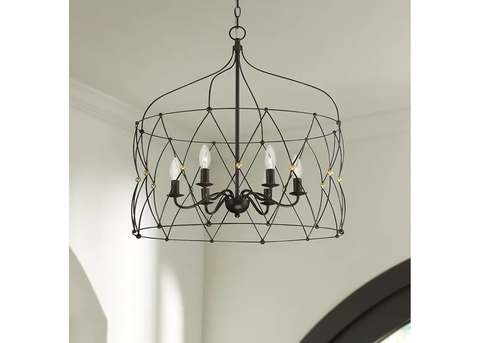 Zucca 6 Light English Bronze & Antique Gold Lantern