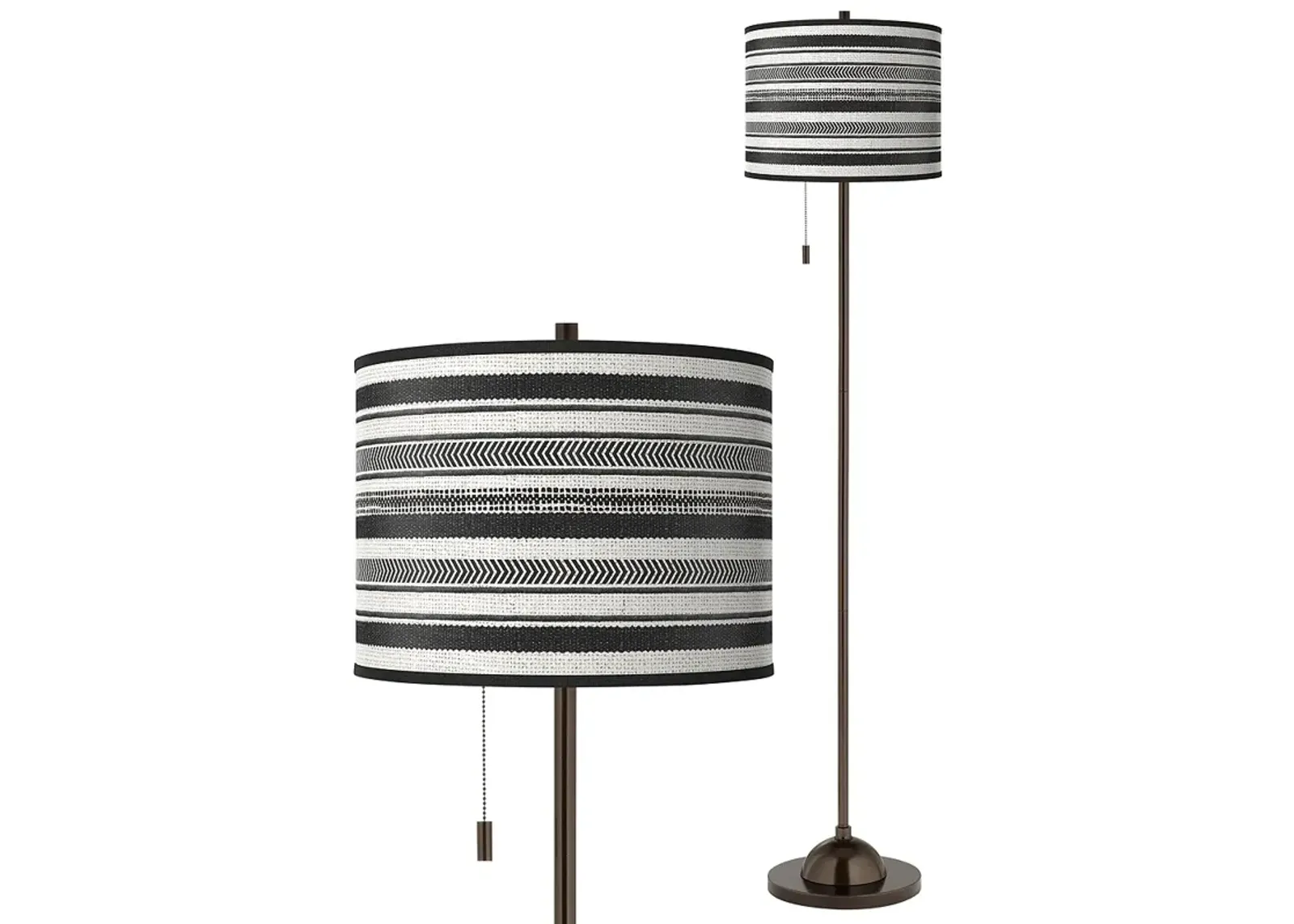 Stripes Noir Giclee Glow Bronze Club Floor Lamp