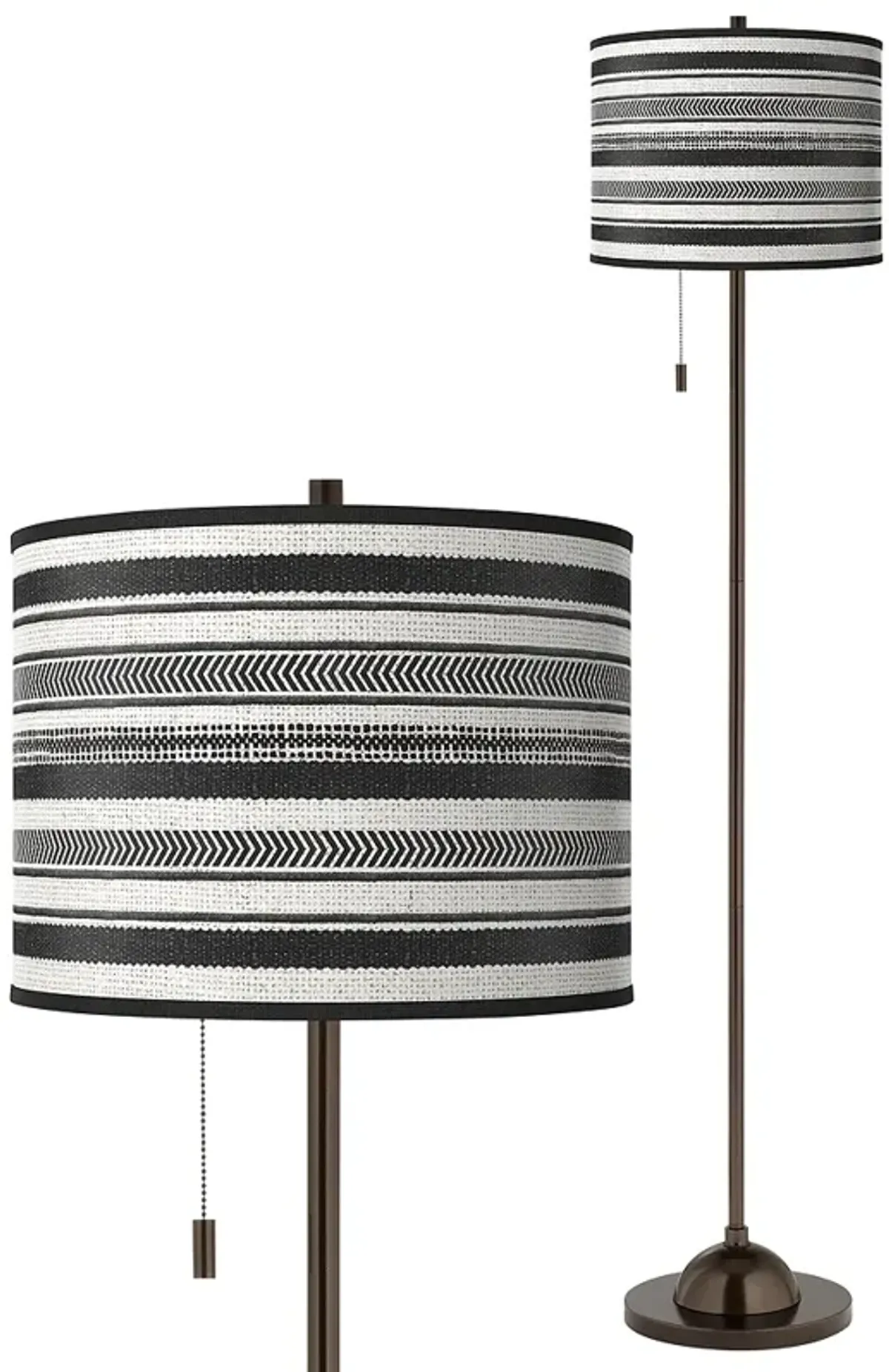 Stripes Noir Giclee Glow Bronze Club Floor Lamp