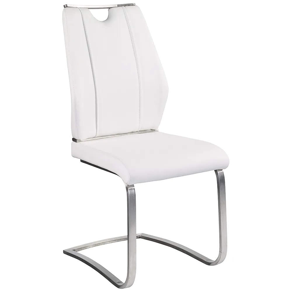 Lexington White Leatherette Side Chair