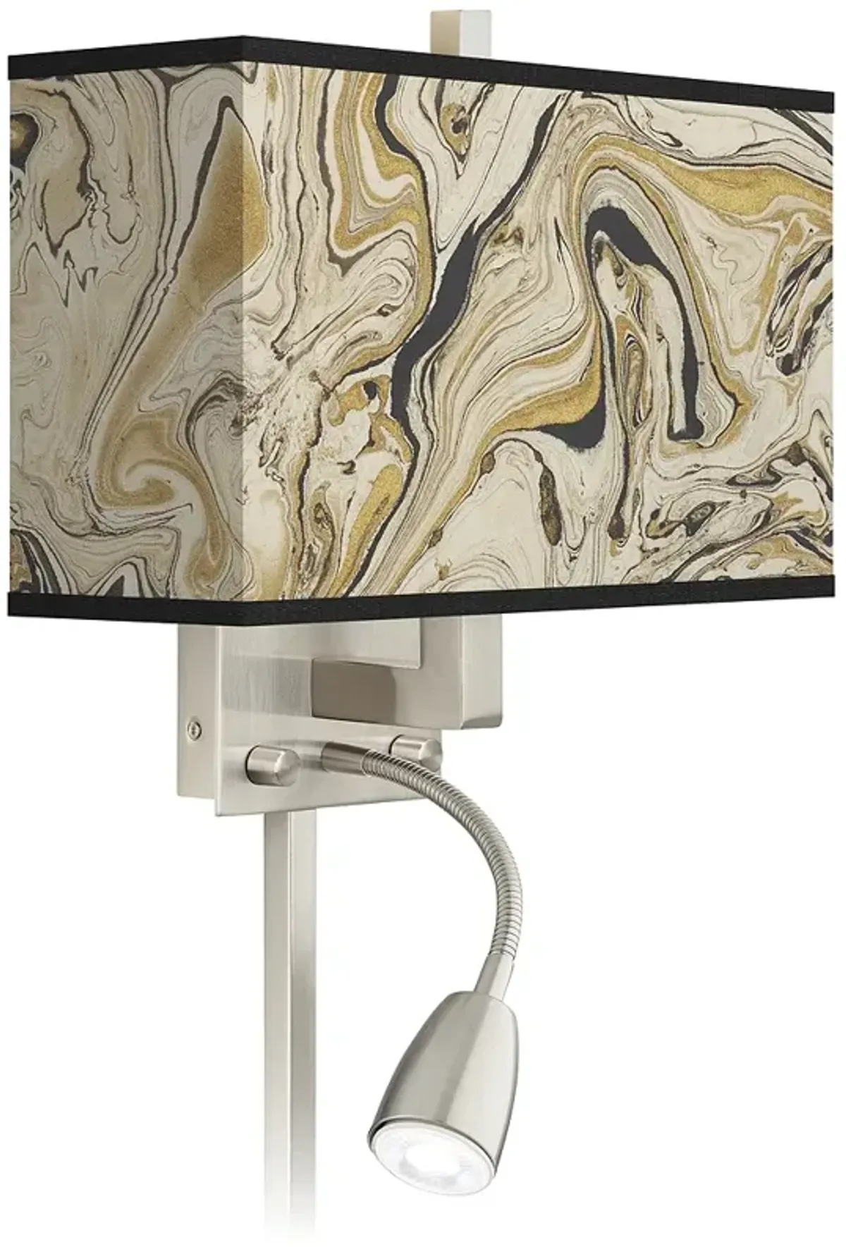 Venetian Marble Giclee Glow LED Reading Light Plug-In Sconce