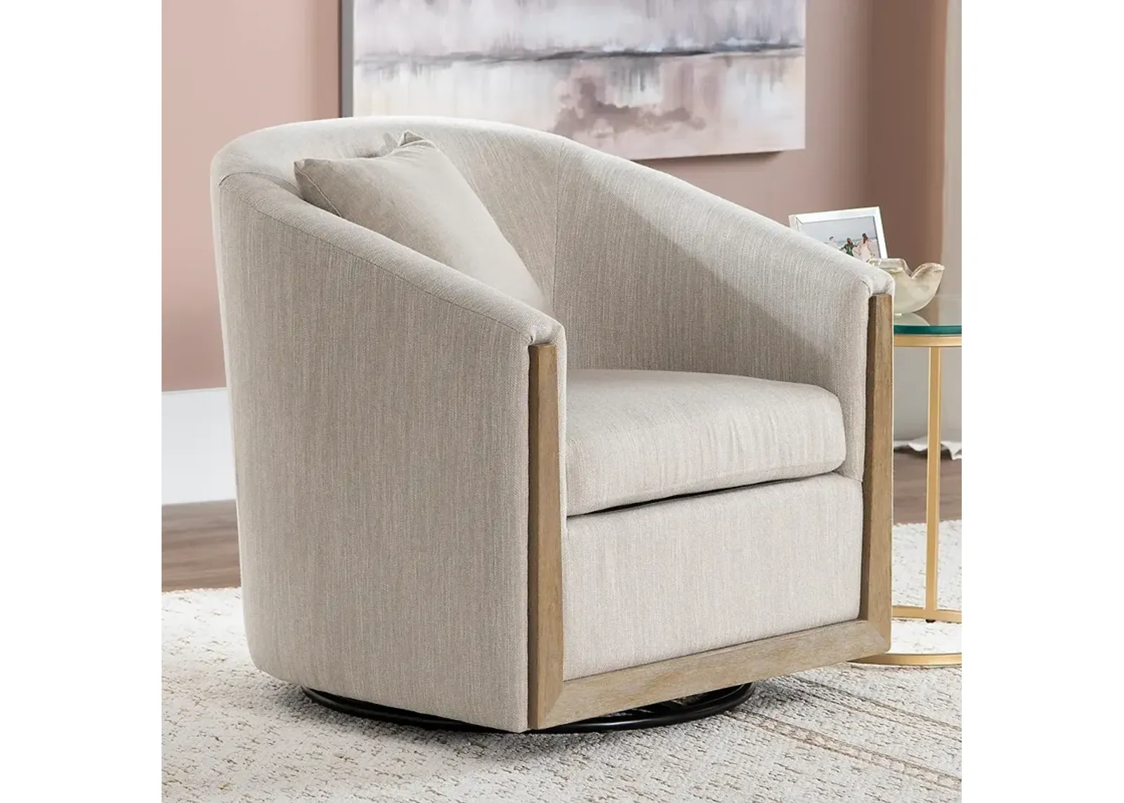 Crestview Collection Bennett Gray Swivel Accent Chair