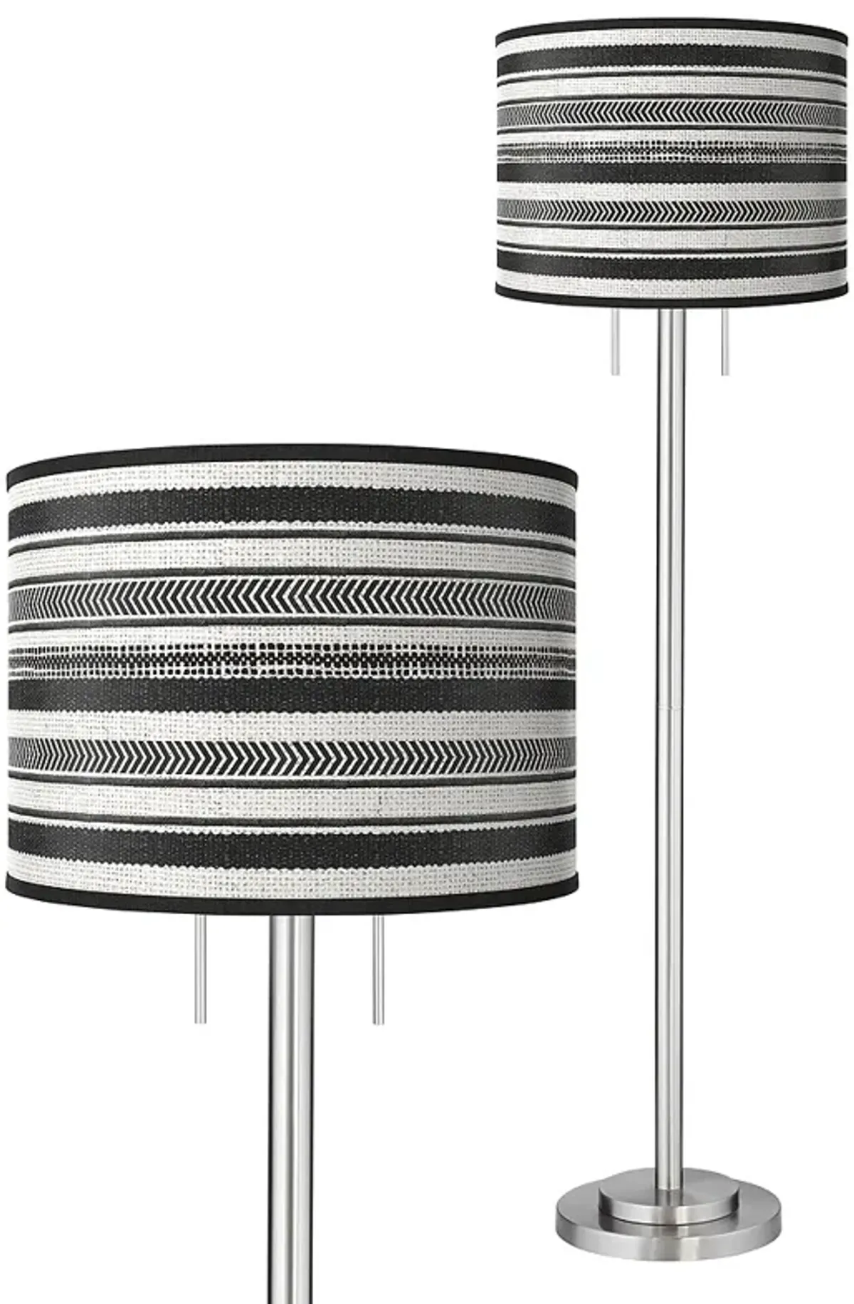 Stripes Noir Giclee Brushed Nickel Garth Floor Lamp