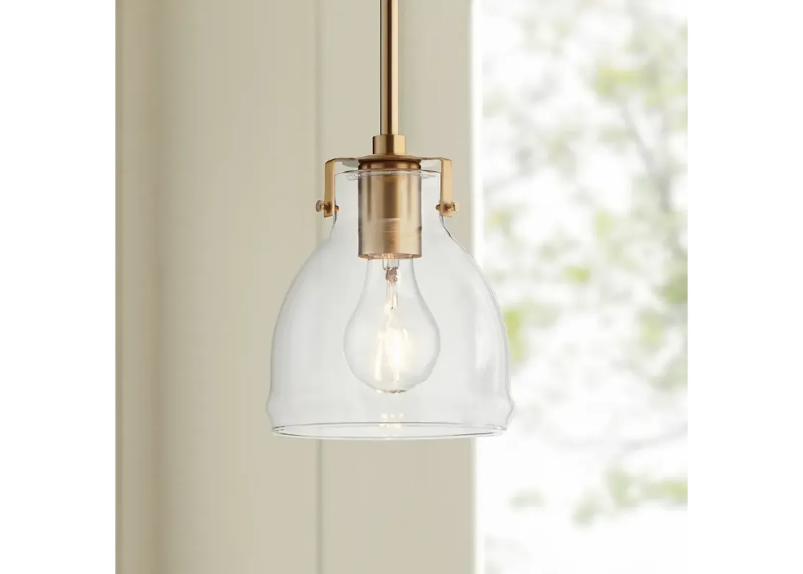 Possini Euro Bellis 6 1/2" Wide Soft Gold and Clear Glass Mini Pendant