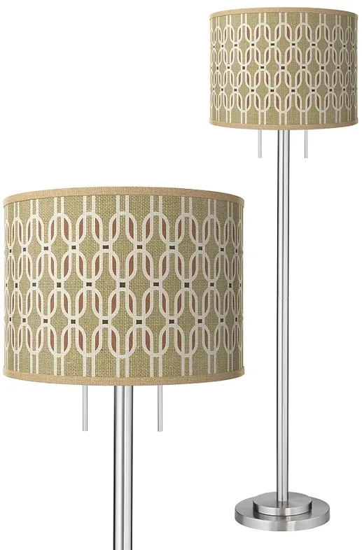 Giclee Glow Garth 63" High Rustic Mod Shade Brushed Nickel Floor Lamp