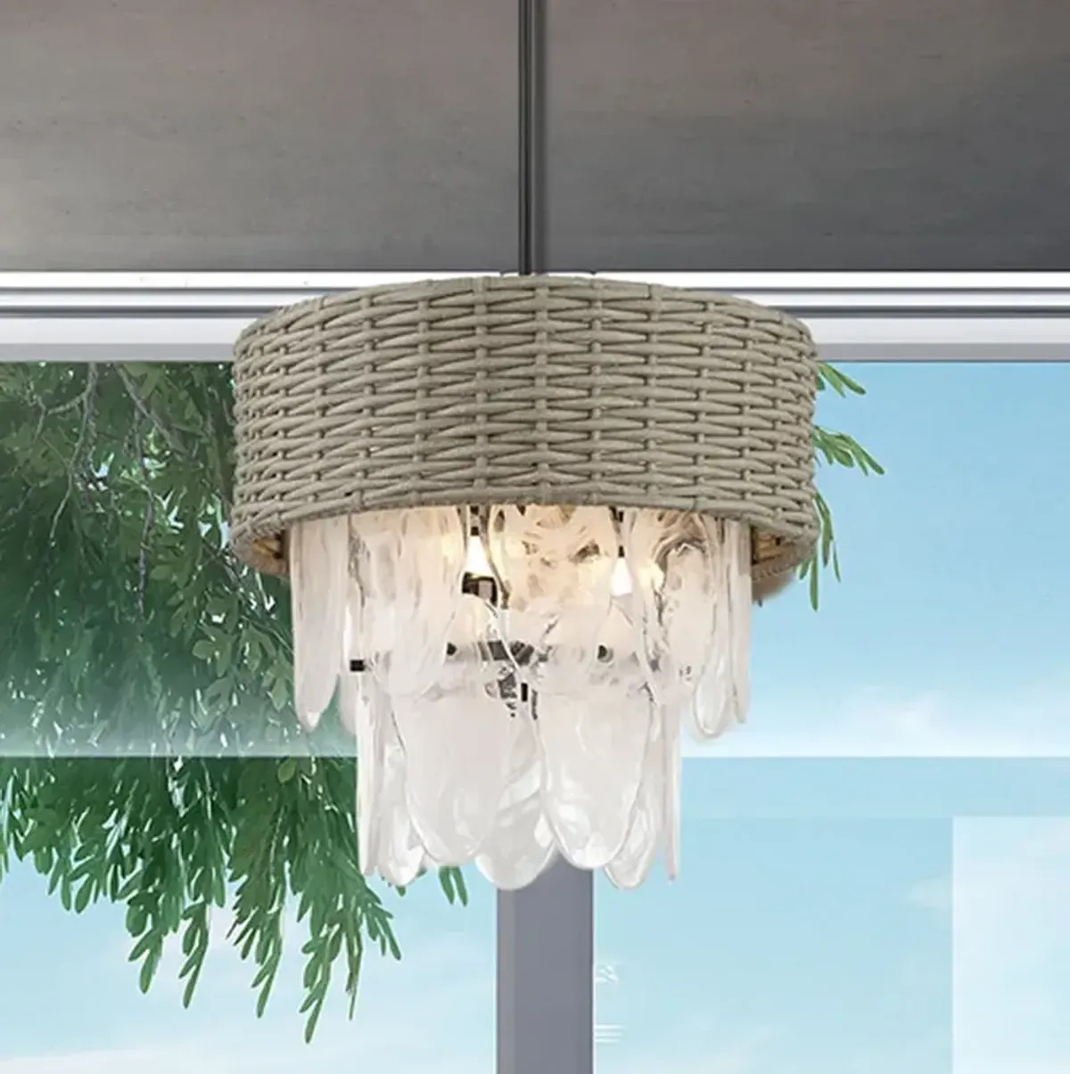 Minka-Lavery Breakers Isle 6-Light Black Semi-Flush to Pendant