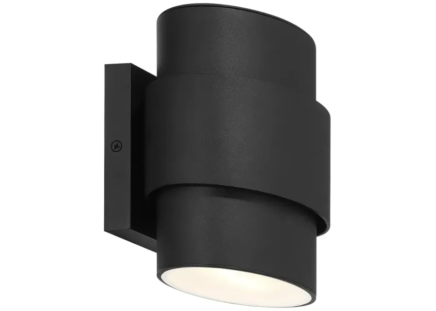 Great Outdoors Ladner Lane 2-Light LED Sand Black Outdoor Wall Mount