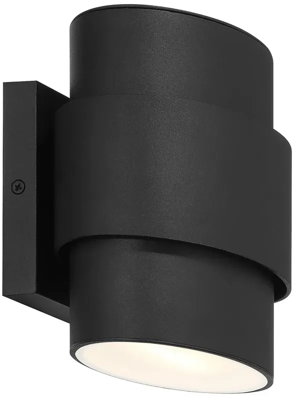 Great Outdoors Ladner Lane 2-Light LED Sand Black Outdoor Wall Mount