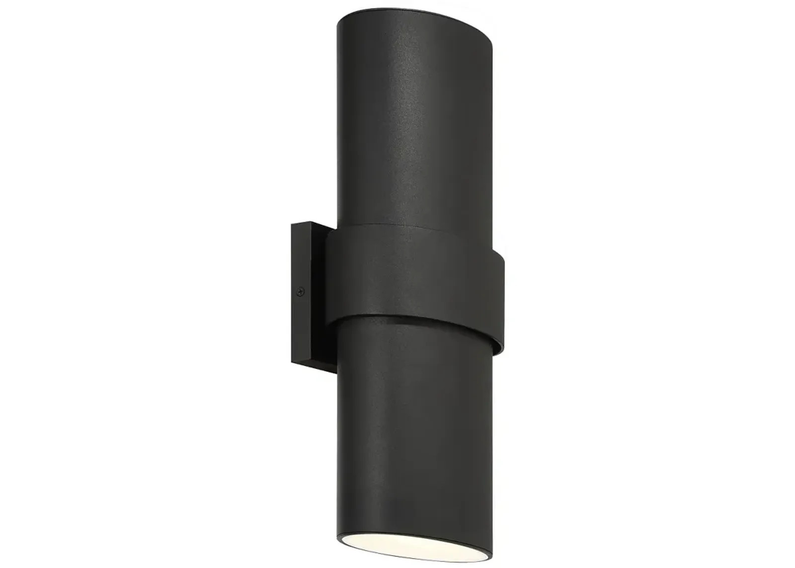 Great Outdoors Ladner Lane 2-Light LED Sand Black Outdoor Wall Mount