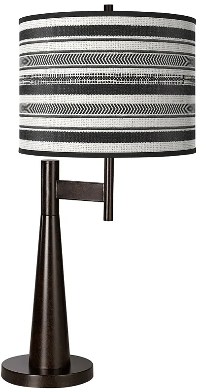 Giclee Glow Novo 30 3/4" Stripes Noir Shade Modern Table Lamp