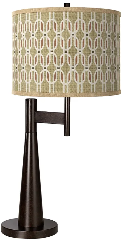 Novo Modern Table Lamp with Rustic Mod Giclee Lamp Shade