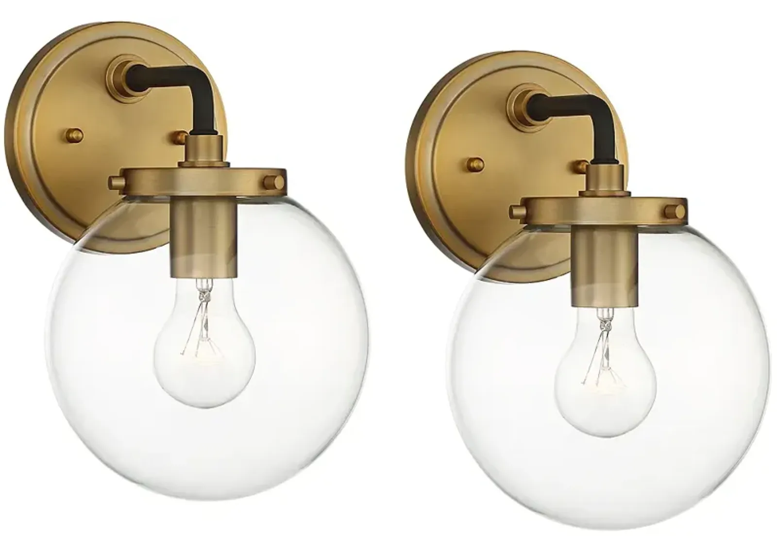 Possini Euro Fairling 10 1/2" High Gold Globe Wall Sconce Set of 2