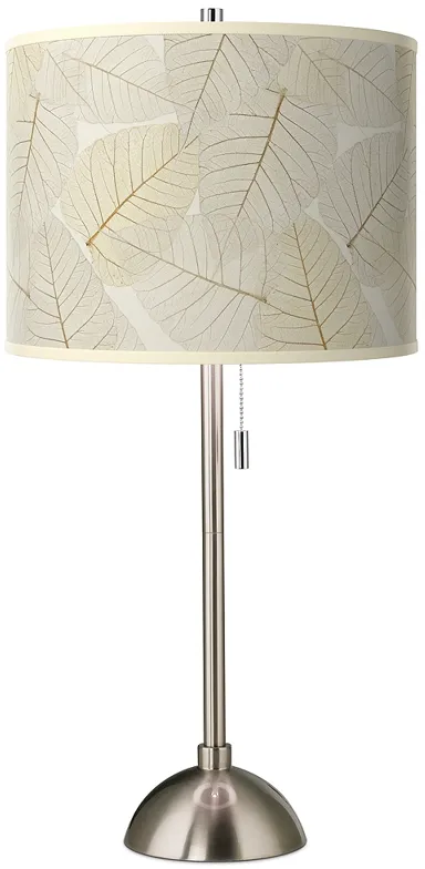 Fall Leaves Giclee Brushed Nickel Table Lamp