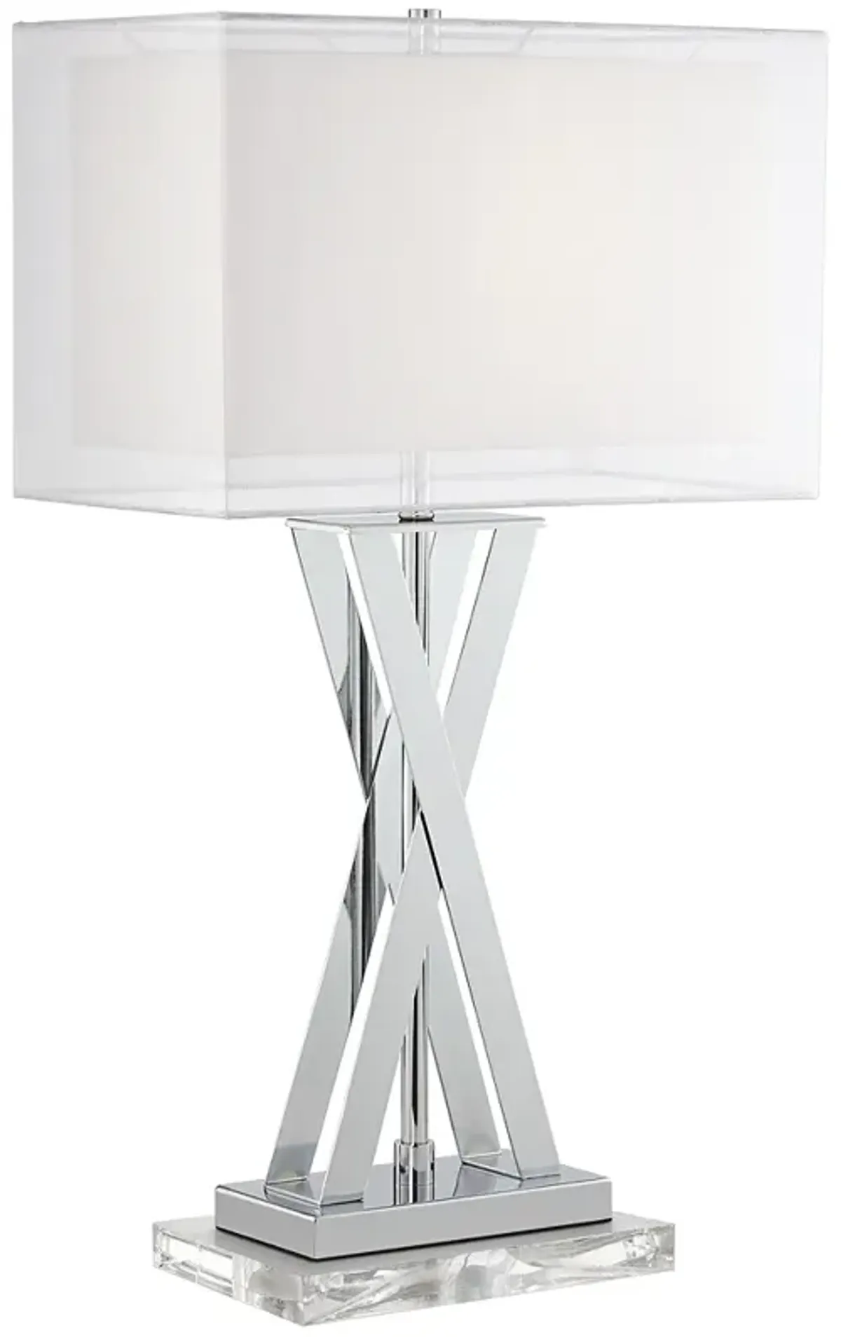 Possini Euro Proxima 28" Modern Chrome Lamp with Acrylic Riser