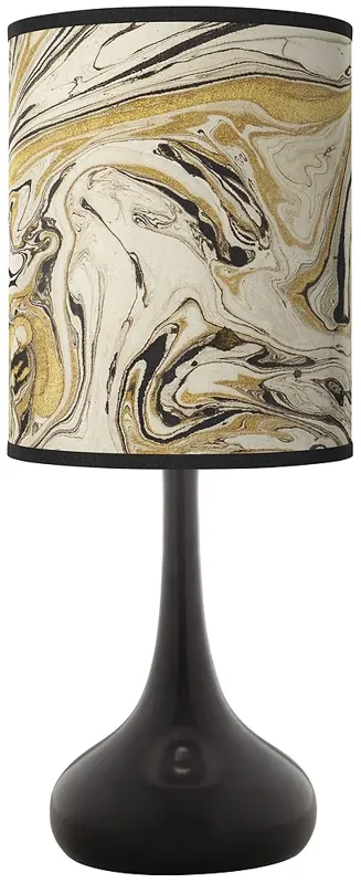 Giclee Gallery Black Droplet 23 1/2" Venetian Pattern Shade Table Lamp