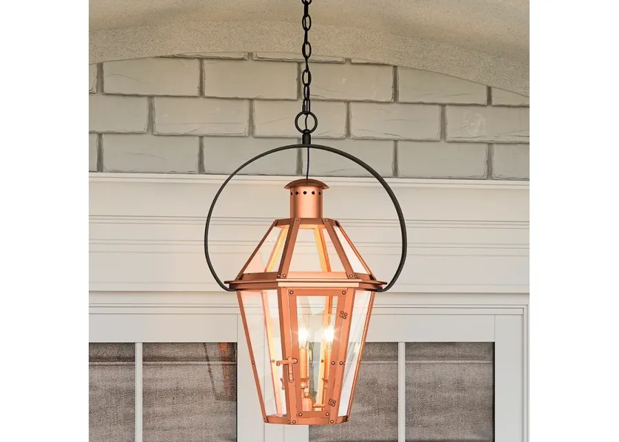 Quoizel Burdett 24 1/4" High Aged Copper Outdoor Hanging Light