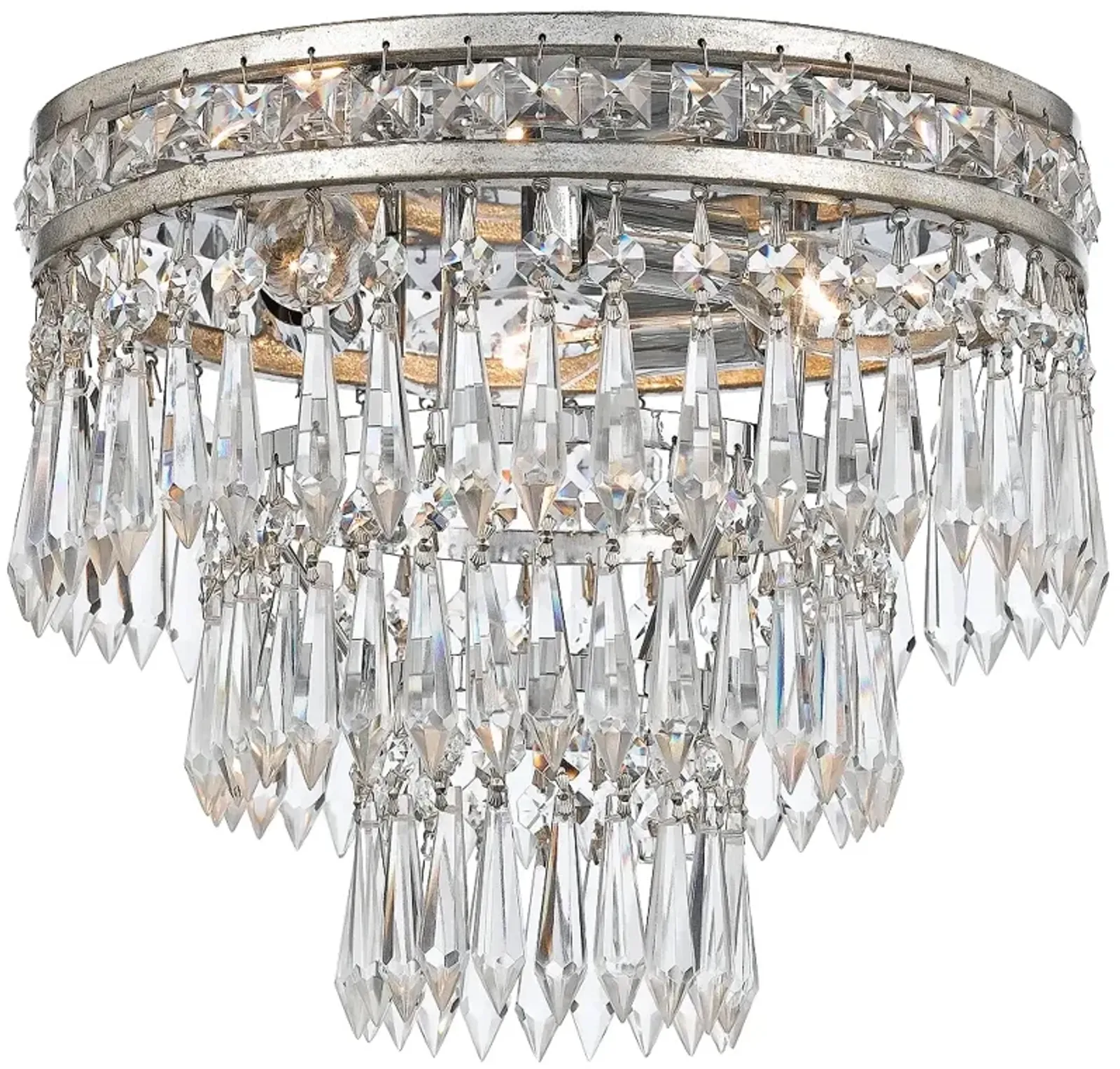 Crystorama Mercer 11" Wide Olde Silver Ceiling Light