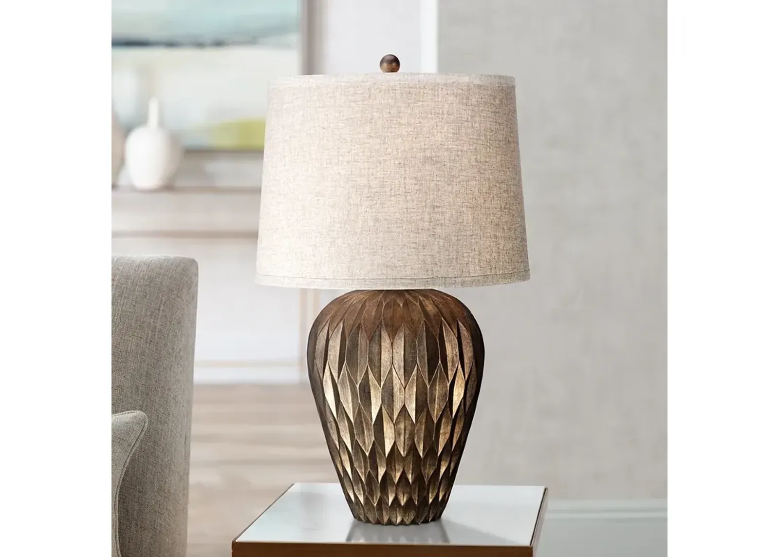 Possini Euro Buckhead 28" Bronze Modern Urn Table Lamp