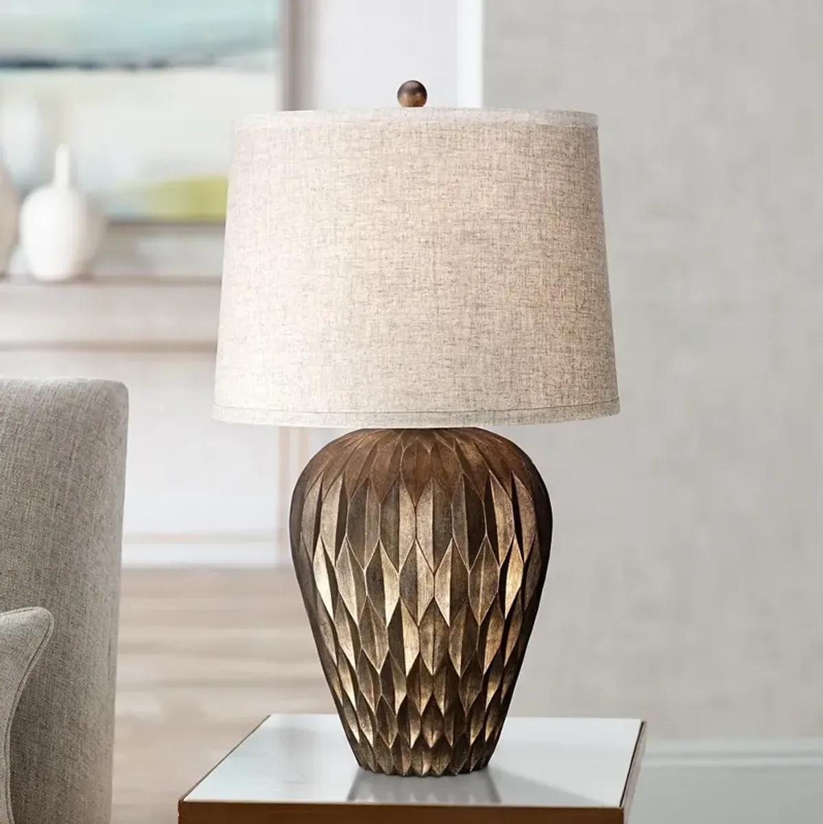 Possini Euro Buckhead 28" Bronze Modern Urn Table Lamp