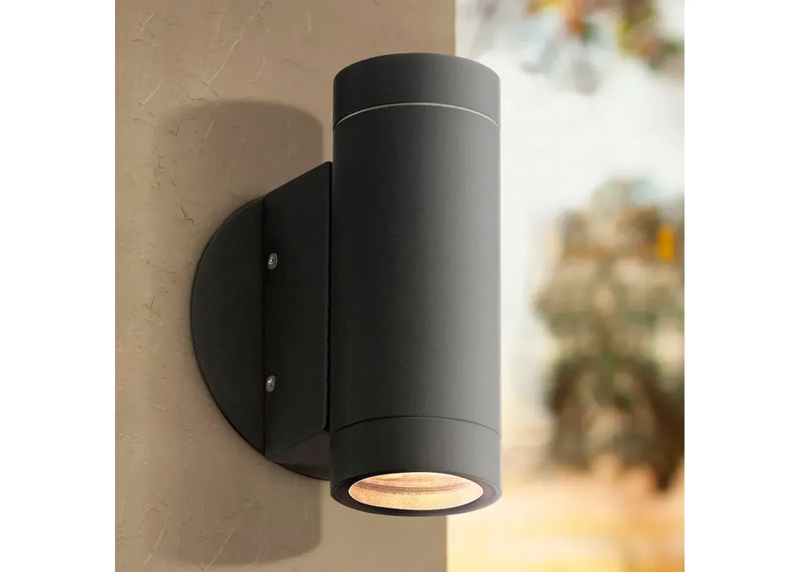 Possini Euro Peri 6 1/2" High Matte Black Up and Down Wall Light