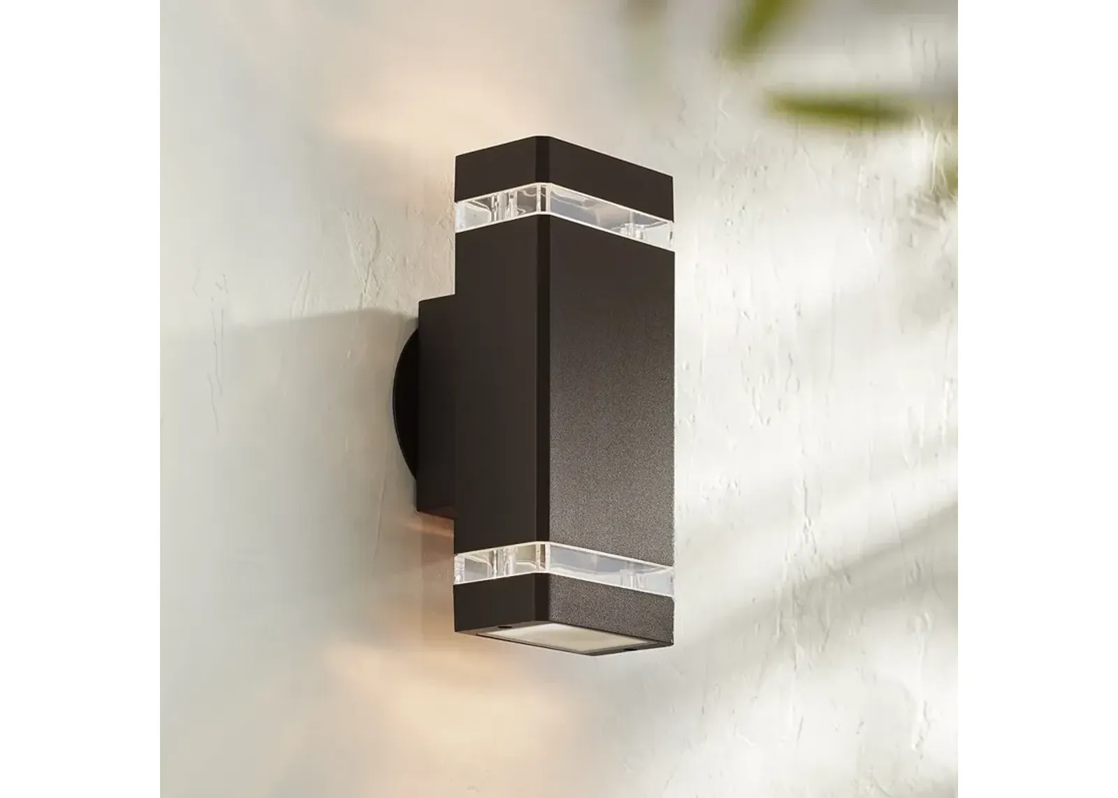 Possini Euro Skyridge 10 1/2" High Bronze Up-Down Outdoor Wall Light