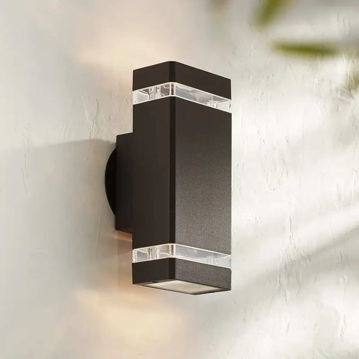 Possini Euro Skyridge 10 1/2" High Bronze Up-Down Outdoor Wall Light