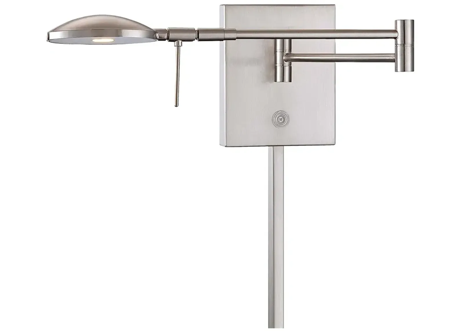 George Kovacs Nickel Reading Room LED Modern Plug-In Swing Arm Wall Lamp