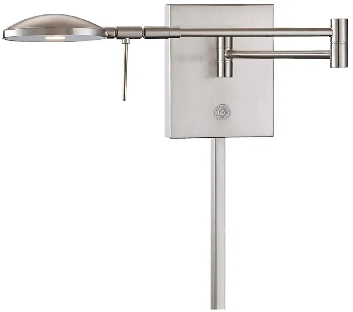 George Kovacs Nickel Reading Room LED Modern Plug-In Swing Arm Wall Lamp