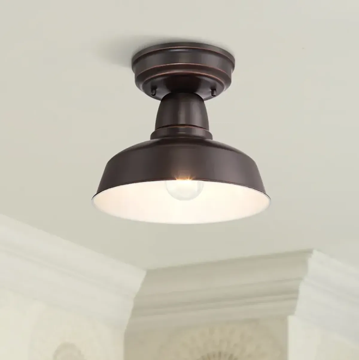 John Timberland Urban Barn 10 1/4" Wide Bronze Outdoor Ceiling Light