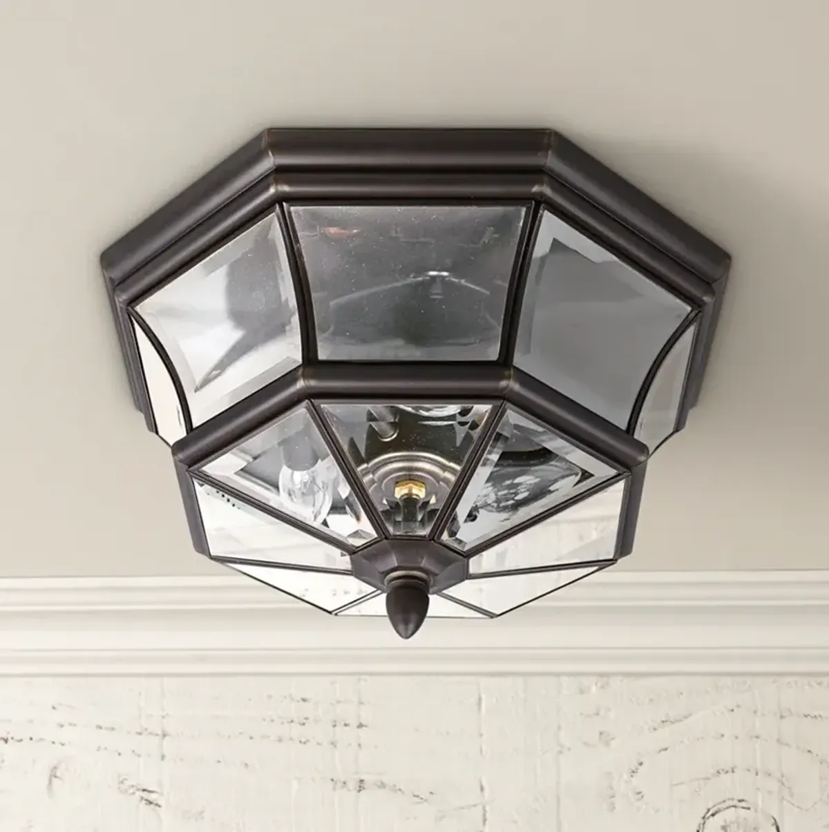 Quoizel Newbury 15 1/2" Wide Outdoor Flush Mount Light