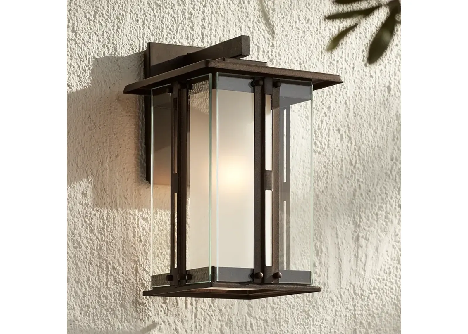 Franklin Iron Works Fallbrook 13" Glass and Bronze Outdoor Wall Light