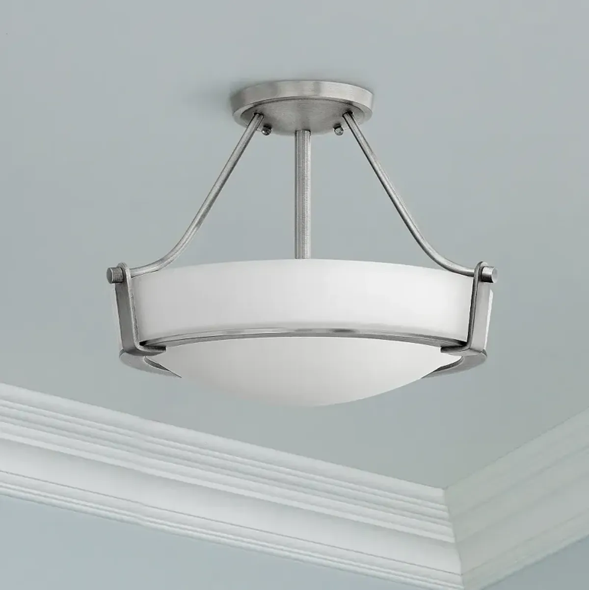 Hinkley Hathaway 16" Wide Antique Nickel Ceiling Light