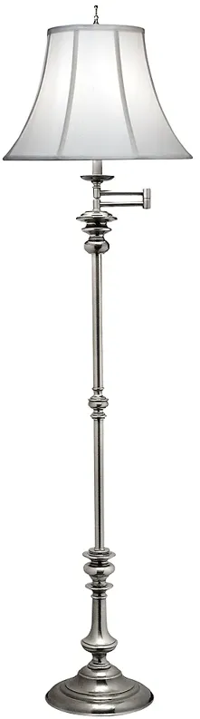 Stiffel 68" Antique Nickel Finish Traditional Swing Arm Floor Lamp