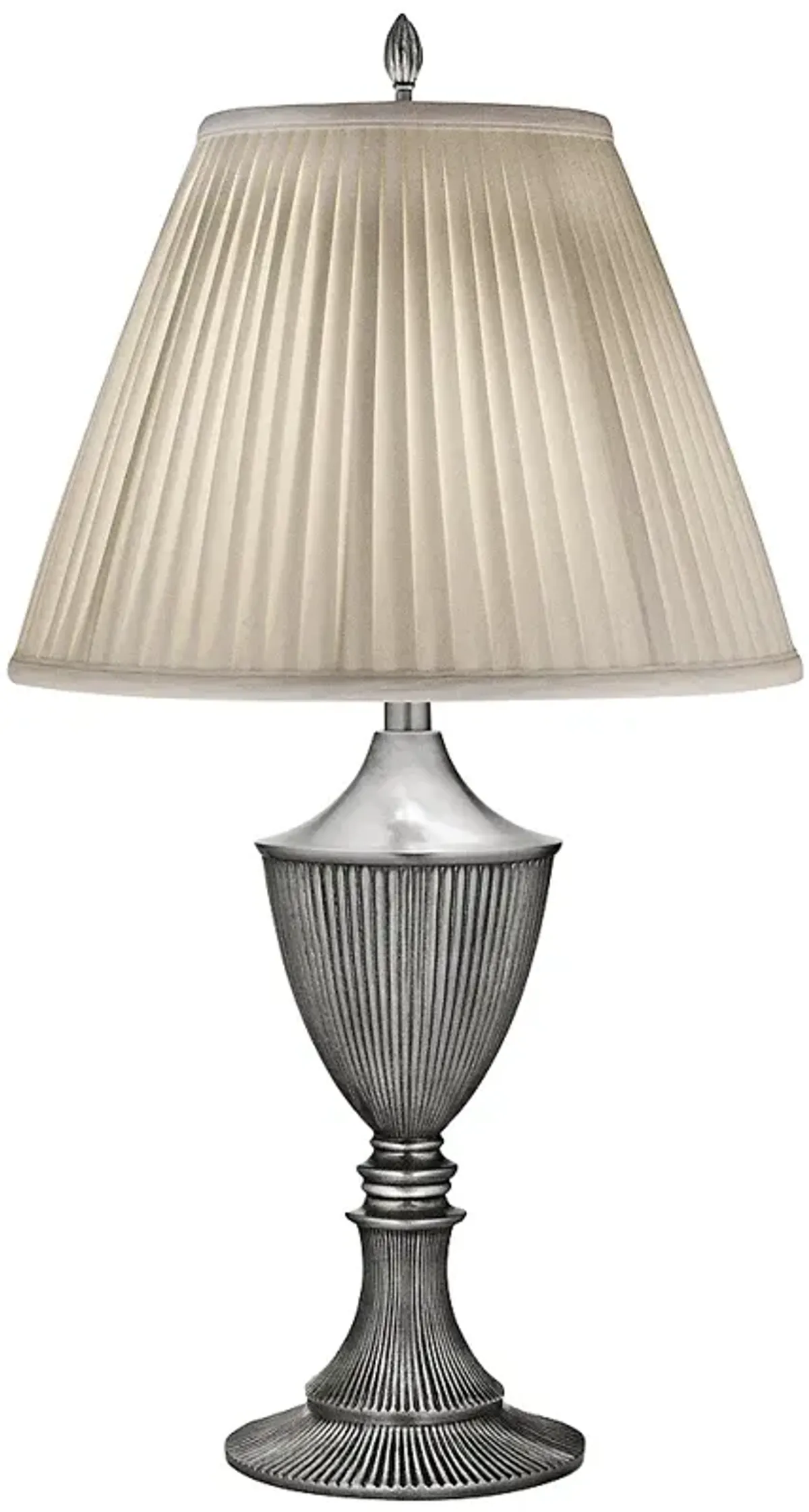 Stiffel 30" Pleated Shade with Traditional Pewter Table Light.