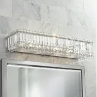 Possini Euro Crystal Columns 30" Wide Chrome LED Bath Light