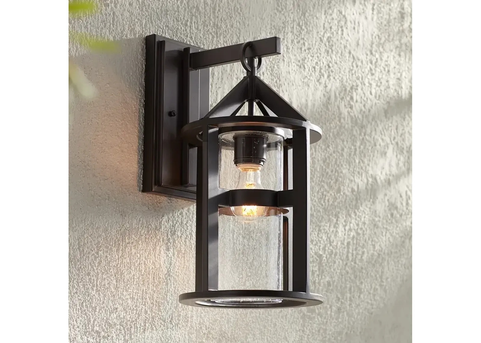 Argentine 17" High Glass and Bronze Outdoor Wall Light