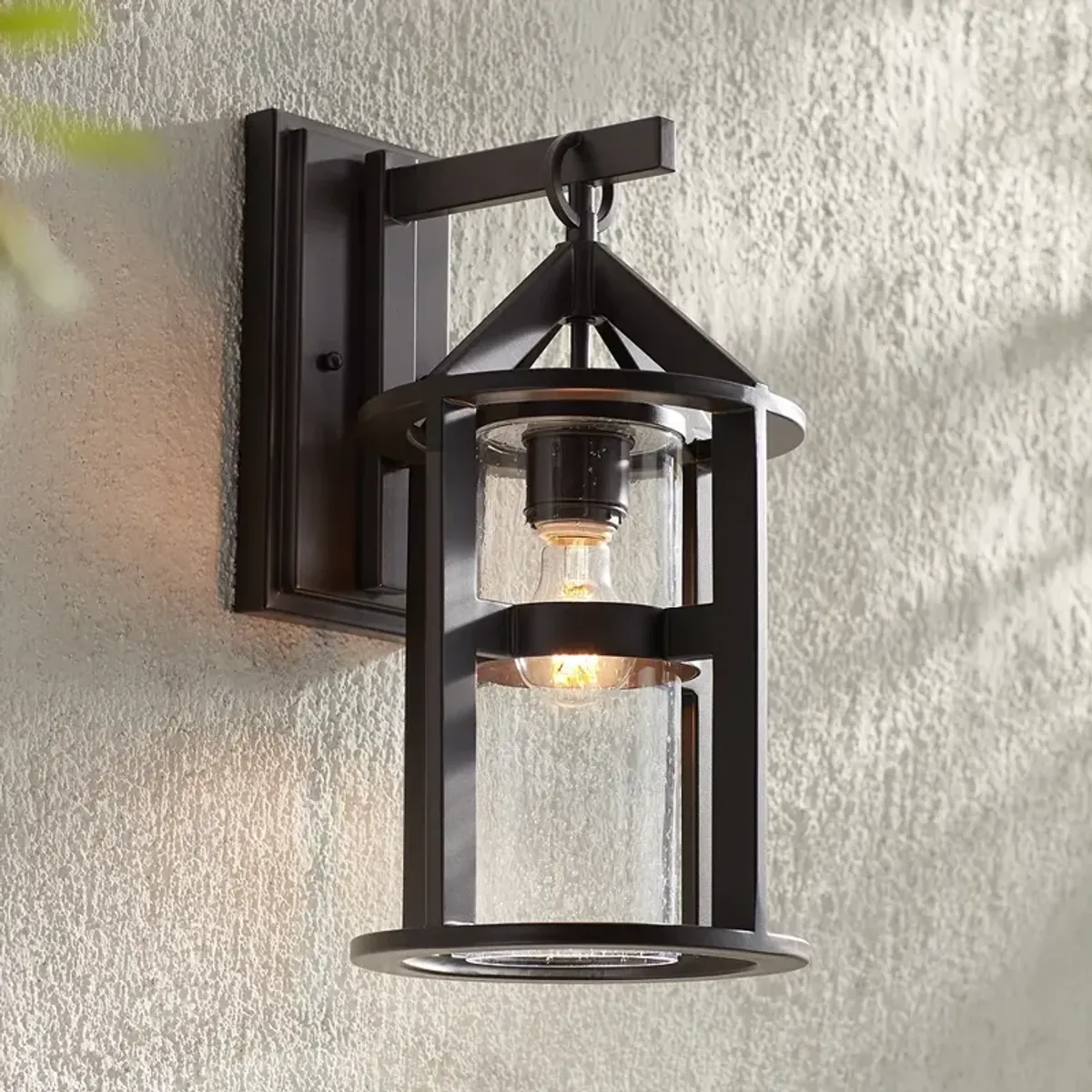 Argentine 17" High Glass and Bronze Outdoor Wall Light