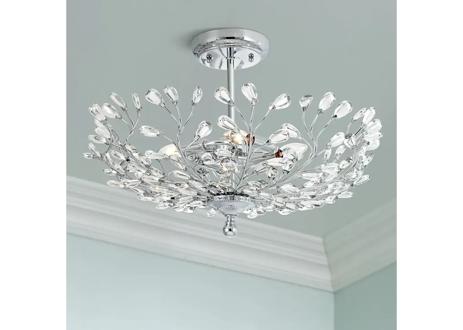 Vienna Full Spectrum Brielle 18 1/2" Glass and Chrome Ceiling Light