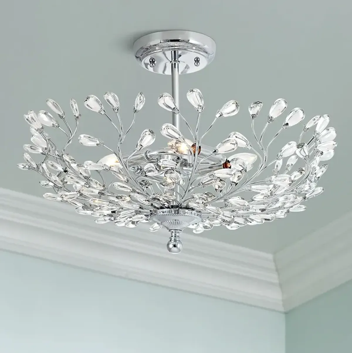 Vienna Full Spectrum Brielle 18 1/2" Glass and Chrome Ceiling Light