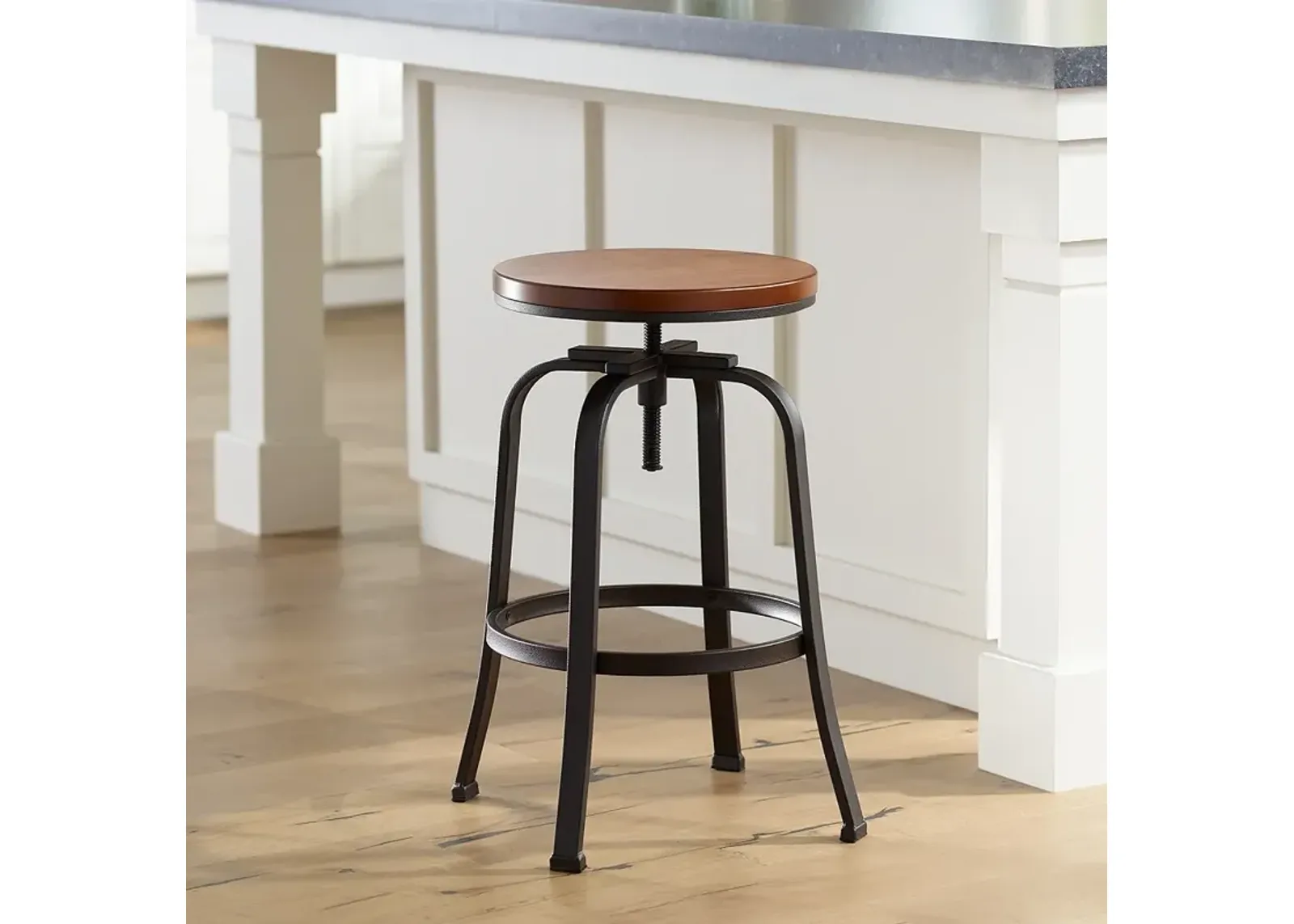 Radin Hammered Bronze Adjustable Height Swivel Bar Stool