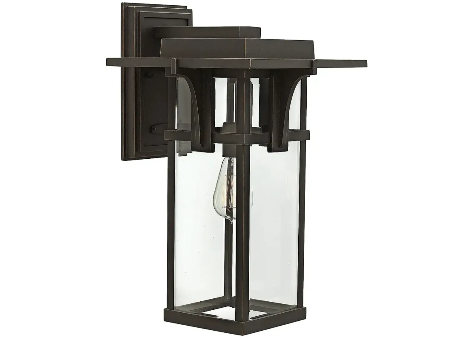 Manhattan Bronze 18 1/2" High Clear Glass Outdoor Wall Light