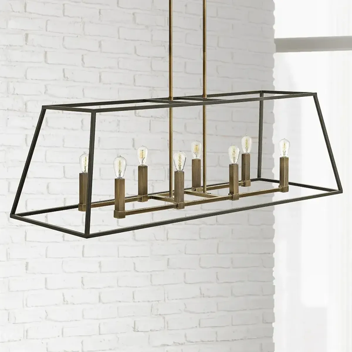 Hinkley Fulton 48" Wide Bronze Geometric Kitchen Island Chandelier